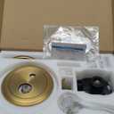 Brushed-Gold Shower Faucets-Sets Complete: Antique Rain Shower System in Wall, 9 inch Rainfall Head and Handheld Spray, Pressure Balance Brass Valve with Trim Kit