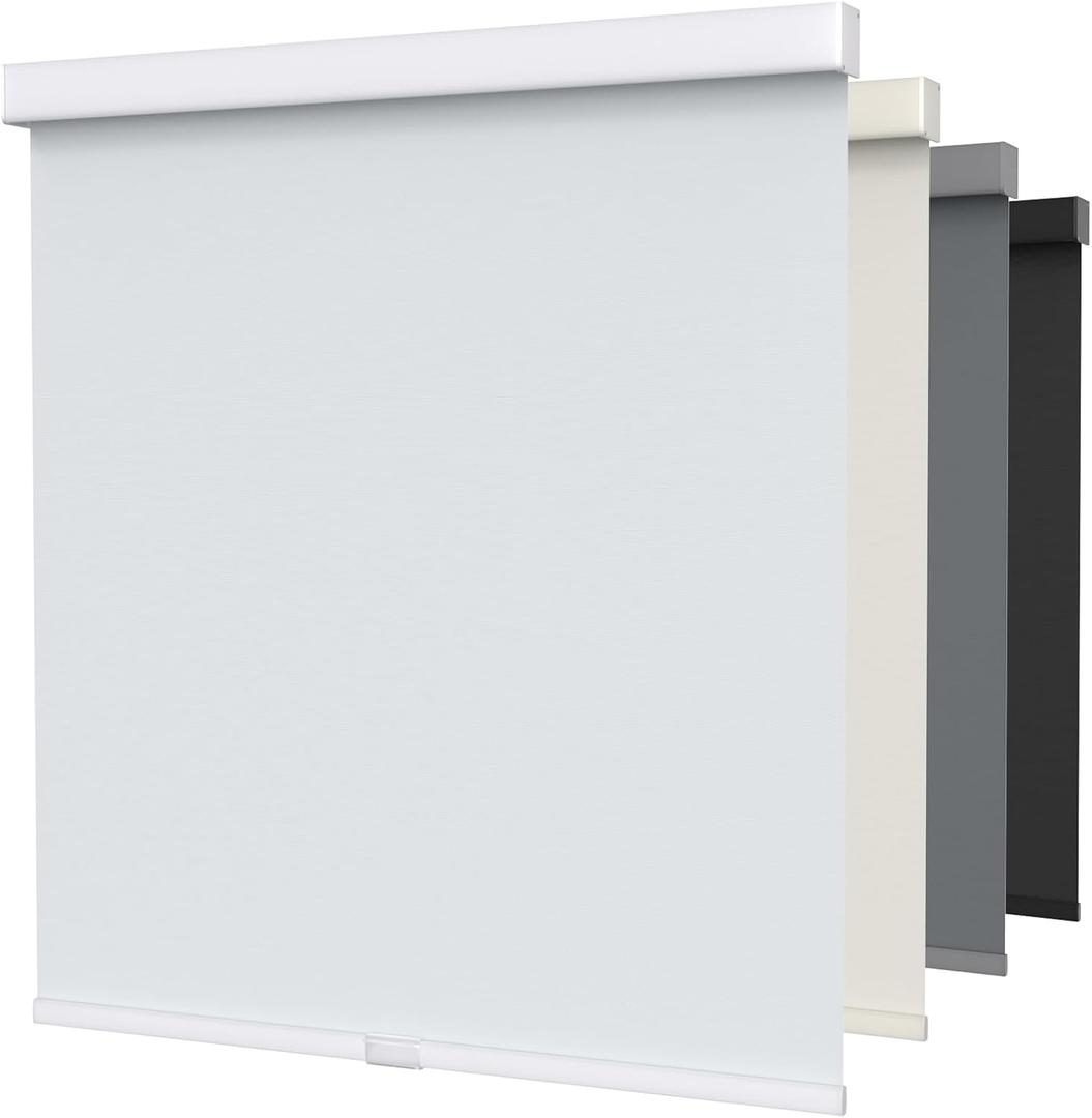 Cordless Blackout Roller Shades for Windows with Valance, Thermal Insulated UV Blocking Fabric, Cordless Window Blinds for Bedroom & Living Room, Easy Install, 31" W x 72" H, White