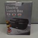 Electric-Lunch-Box-Heated-Food-Warmer 100W Heating Lunchbox for Adults 1.8L Portable Food Heater for Work/Car, 12V/24V/110-230V Lonchera Elctrica Porttil with Fork Spoon (Black)