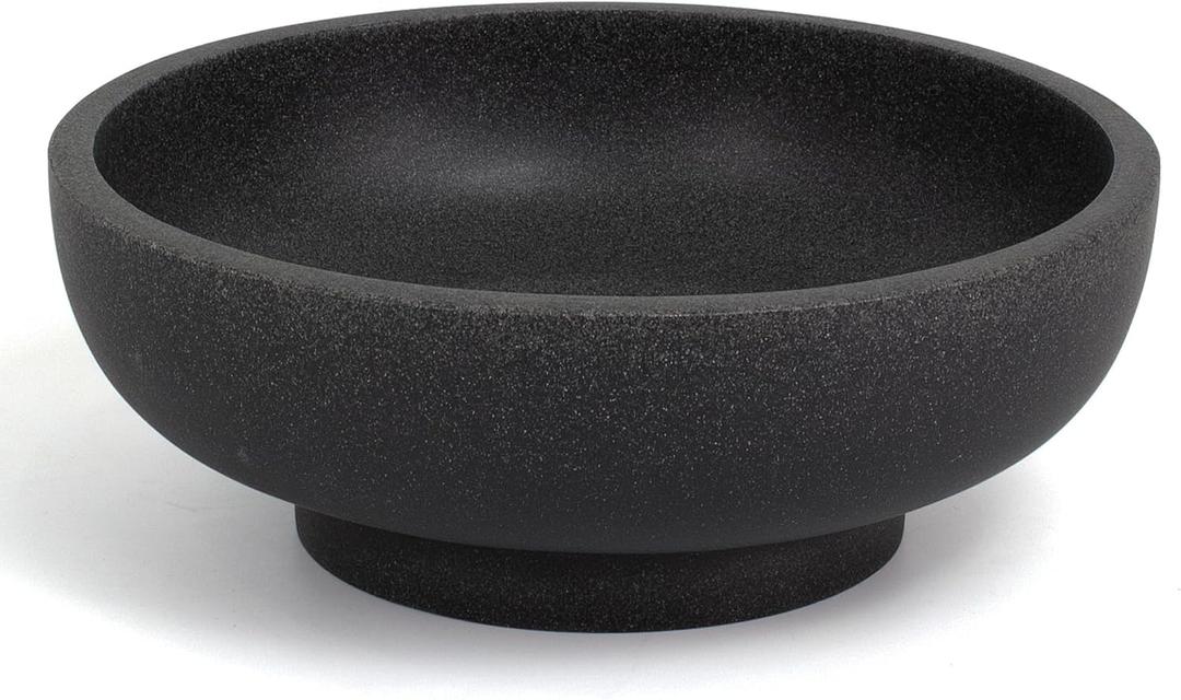 Large Decorative Resin Bowl, Modern Handicraft Bowls for Home Decor, Decorative Fruit Bowl for Kitchen Counter, Stylish Key Bowl for Entry Table, Artificial Stone Black