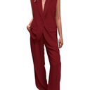 PRETTYGARDEN Women's 2 Piece Outfits Sleeveless Suit Vest and Wide Leg Pants Business Casual Blazer Sets S