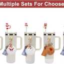 Stanley Cup Accessories Set - Silicone Straw Cover, Boot, Lipstick Holder, Charms for 40oz & 30oz Tumbler. (Santa Claus)