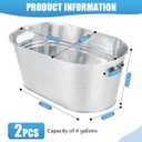 OBTANIM 2 Pack 4 Gallon Galvanized Ice Buckets Metal Champagne Drink Cooler Storage Ice Tub with Carry Handles for Beer Cocktails Wine Beverage Home Parties Bar Cooling Supplies (EXP 08/03/26)