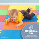 Non-Toxic Extra-Thick 36 Piece Children Play & Exercise Mat - Comfortable Cushiony Foam Floor Puzzle Mat, 6 Vibrant Colors for Kids & Toddlers, 6x6'