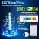 Turtle Tank Filter w/ U-V Light for Large 40-150 Gal Tank 4-Stage Flow Adjustable Low Water Level Internal Deodorization Green Clean Machine Killing Cloudy Saltwater Freshwater Aquarium Crystal Clear