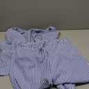 SweatyRocks Women's 2 Piece Outfits Striped Bow Tie Front Sleeveless Peplum Top and Pants Sets Blue Medium