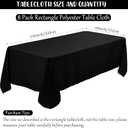 Fivenl 8 Pack Rectangle Tablecloth 60 x 126 Inch Black Table Clothes for 8 Foot Rectangle Tables, Bulk Linen Polyester Fabric Washable Table Covers for Birthday Party Wedding Banquet Reception