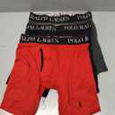 RALPH LAUREN Men's 4D Flex Cooling Microfiber Boxer Briefs, Charcoal Grey/Polo Black, Red/Polo Black, Polo Black/Red, Medium