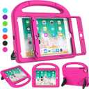 SUPLIK Kids Case for iPad Mini 4/5 (7.9"), Built-in Screen Protector Durable Shockproof Protective Cover with Handle Stand for 7.9 inch Apple iPad Mini 4th/5th Generation, Pink