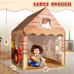 Farm Kids Tent with Mat, Boys and Girls Play Tent Indoor 