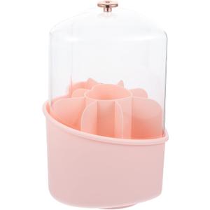KICHOUSE Heart-shaped Makeup Brush Holder Lid Multi-functional Desktop Storage Organizer for Cosmetics and Pens Space-saving Design for Home and Office Use