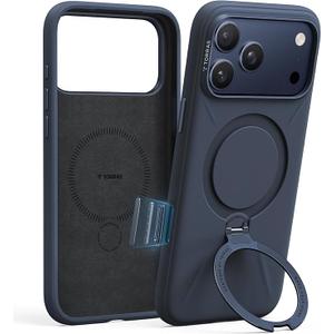 TORRAS Q3 Silicone for iPhone 17 Pro Max Case with Stand, Fit for MagSafe, Liquid Silicone Cozy Grip, 360 Spin Stand, Camera Control, Protective for iPhone 17 Pro Max Phone Case Silicone, Deep Blue