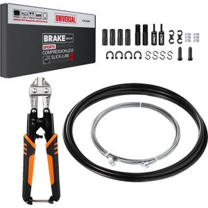 CNC Universal Bike Brake Cable Kit,Bicycle Brake Cable Set with Stainless Steel Wire Cutter-Front and Rear Brake Cable 2.5m with Oil Housing 3m for Mountain Bike/MTB/BMX/Road Bike.