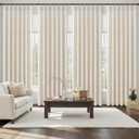 Pinch Pleated Linen Viral Curtains 4 Panels Set for Living Room 96 Inches Long, Birch Memory Trained Pleat Light Sheer Filtering Farmhouse Window Curtain with Hook Ring Ivory Cream Bedroom 8FT Length