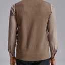 Ryannology Mens Sweater Vest Zip up Casual Sleeveless Cardigan Knitted Stand Collar Regular Fit Jacket with Pockets (Medium, Coffee)