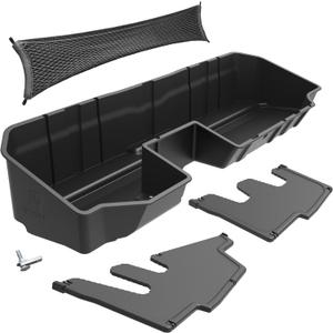 Tyger Auto Rear Under Seat Storage Box Compatible with 2019-2025 Chevy Silverado 1500/GMC Sierra 1500; 2020-2025 2500 3500 | Double Cab & Crew Cab | Custom-Fit Cargo Organizer Console | TG-CB5C8838