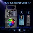 Bluetooth Speaker, Portable Bluetooth Speakers with Subwoofer Wireless Stereo Sound Rich Bass Outdoor Party Speakers Support Remote Control FM Radio LED Lights