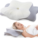 DONAMA Cervical Pillow for Neck and Shoulder,Contour Memory Foam Pillow,Ergonomic Neck Support Pillow for Side Back Stomach Sleepers with Pillowcase