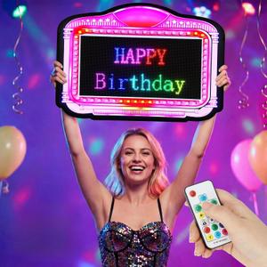 LED Letter Bottle Presenter,28 x23 in LED Bottle Service Sign,Programmable RGB LED Display Board with APP Controlled,Scrolling Text, for Club, Bars, Nightclubs, Parties