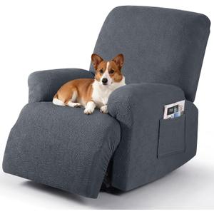 Timeles Recliner Covers Extra Wide Recliner Chair Covers Reclining Couch Covers Sofa Slipcovers Stretch Soft Washable (Single-Seater XL, Grey)