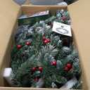 Solar Wreath 60 inch, Outdoor Christmas Wreaths Large with 350 LEDs & 8 Lighting Modes, Lighted Holiday Decorations for Outside