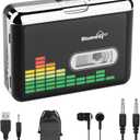 BlumWay Portable Cassette Recorder Player, Audio Music Cassette Tape to Digital Converter Player with Earphone, No Need Computer
