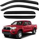 Window Visors Rain Guards for 2005-2015 Toyota Tacoma Double Cab, Out-Channel Window Vent Wind Deflectors Visors Shades for 05-15 Tacoma