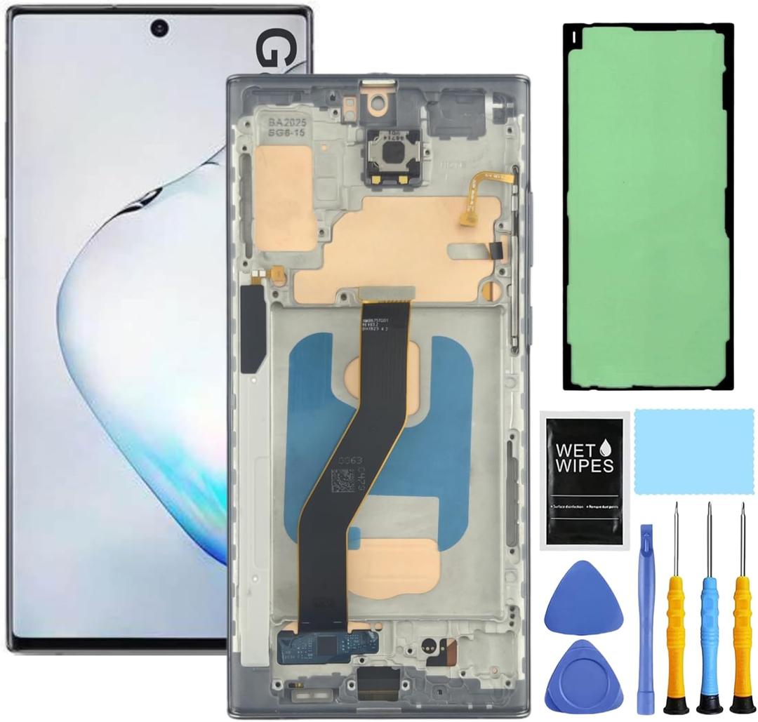 for Samsung Galaxy Note 10 Plus Screen Replacement with Frame for Samsung Note 10+ Plus Screen Replacement N975u N975a N975w N9750 LCD Display digitizer Touch Screen with Tools Black