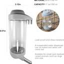 Dog Crate Water Bottle - 17 oz No Drip Kennel Pet Water Dispenser, Easy-to-Use Cage Water Bottle for Dogs, Cats, Small Animals, 500ML, Grey