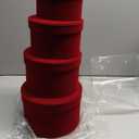 GnFlus Red Wine Gift Boxes for Presents Set of 4 Round Velvet Nesting Gifts Box for Arrangements Flowers Wedding Birthday Valentines Bridesmaid Christmas Party Anniversary