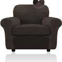 FestiCorp Sofa Cover, Velvet Couch Covers for Dogs, Stretch Sofa Slipcovers, Thick Furniture Covers for Pets, Washable Chair Cover, Armchair, Brown