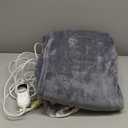 Homemate Electric Heated Blanket Twin Size - 62"x84" Heating Blanket Twin Size 1/2/4/6/8 Hours Auto-Off 10 Heat Level Over-Heat Protection Flannel Sherpa ETL Certification (01 - Light Grey)