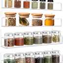 12 inch Spice Rack Wall Mounted,4 Pack Spice Organizer Shelf for Stove Cabinet Pantry Door, Adhesive or Screw Hanging Wall Spice Shelf Storage Holder in Kitchen and RV - Clear Color