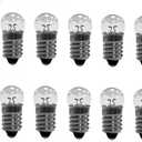 10pcs E10 Mini Light Bulbs 0.3A Physical Electrical Experiment Screw Base Indicator Light Incandescent Bulb Old-Fashioned Flashlight Lamp (4.8V 0.3A)