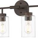 zeyu Oil Rubbed Bronze Bathroom Vanity Light, 4-Lights Bathroom Light Fixtures Over Mirror with Clear Glass Shade, 30.6 Inch Wall Sconce Lighting Bath, ZS62B-4W ORB