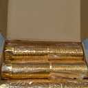 300 Pack Gold Cupcake Liners Bulk Disposable Foil Muffin Cups 3.5 oz Wrappers for Baking Aluminum Paper Mini Metallic Disposable Holiday Party Wedding Festival Supply
