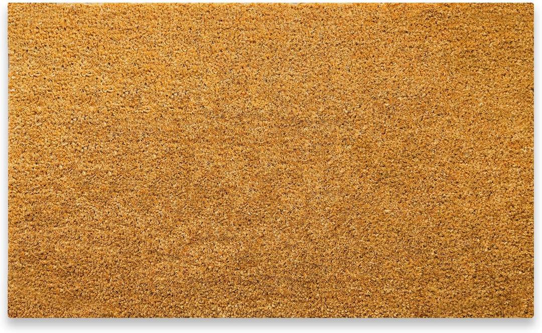 PLUS Haven Pure Coco Coir Doormat with Heavy-Duty Backing - Natural - Size: 17-Inches x 30-Inches Pile Height: 0.6-Inches - Perfect Color/Sizing for Outdoor/Indoor uses.