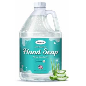 Antibacterial Liquid Gel Hand Soap - pH Balanced - Aloe Vera - White Tea Scent - Rich & Creamy Gently on Skin -Made in USA - Bulk liquid Refill Jug, 128 oz 1 gallon (128 Fl Oz, White Bloom)