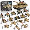 Army Tank Toy Building Blocks Set Compatible with Lego, Create a Armored Tank or 16 Small Military Models, with Toy Soldiers, Great Army Men Toys Gifts for Boys Kids and Teens Age 6+ Year Old (517PCS)