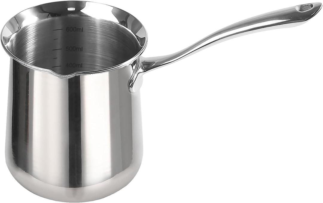 IMEEA Turkish Coffee Pot SUS304 Stainless Steel Coffee Maker for Briki Greek & Arabic Cezve Ibrik (20oz)