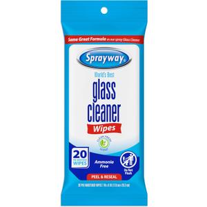 Sprayway SW199R Ammonia-Free Glass Cleaner Wipes, Fresh Scent, 20 Count