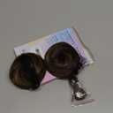 CJL HAIR 2PCs Small Cute Messy Bun Hair Piece for Thin Hair Women Mini Synthetic Curly Bun Scrunchies Updo Hairpieces Coffee Brown