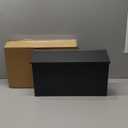 TonGass Wall Mount Mailbox for Outside, Metal Wall Mounted Mailbox with Flag and Number Stickers, Large Capacity Mail Box for House, Carbon Steel, Front Access, 15.74"x9.44"x4.72" - Black