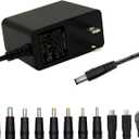 6V 2A Power Adapter Supply,6V 2A 12W Universal AC110V to DC6V Power Supply Adapter with 5.5mm x 2.1mm Tip and 11 Interchangeable Jacks Plug for 2000mA 1500mA 1000mA 800mA 500mA 400mA Equipment(1 Pack)