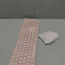 HW156 2.4GHz Wireless Keyboard and Mouse Set, 96 Keys Full-Size Ultra Thin Silent Lightweight, Shared USB Receiver, Optical Mouse Combo for Laptop PC Desktops Computer/Windows/Mac/iMac (Pink)