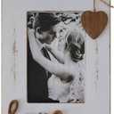 4x6 Wood Picture Frames White for Love with Heart-Table Top and Wall Mounting Photo Frames Distressed for Wedding