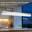 szcflaghip Brushed Rose Gold Linear Dimmable Crystal LED Chandelier Size: 39.37in