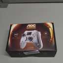 AOC Interactive Screen PC Controller  Wireless Controller Compatible with PC/Switch/Switch 2/iOS/Android, Hall Effect Joystick & Triggers, RGB Lighting, Adjustable Vibration/Turbo, 1000mAh Battery(White)