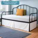 Ready To Rest Twin Daybed Skirt 14 Inch Drop, Pleated Style Bed Skirts for Daybeds, Split Corners with Three Side Coverage (White)