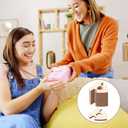 100pcs Heart-Shaped Pom Pom Buttons for Hats, 20mm Removable Love Wooden Handmade Buttons, Knitted Hat Making Fastener Tool, Faux Fur Pom Pom Holder Keepers Fastener for DIY Knit Beanies and Toques